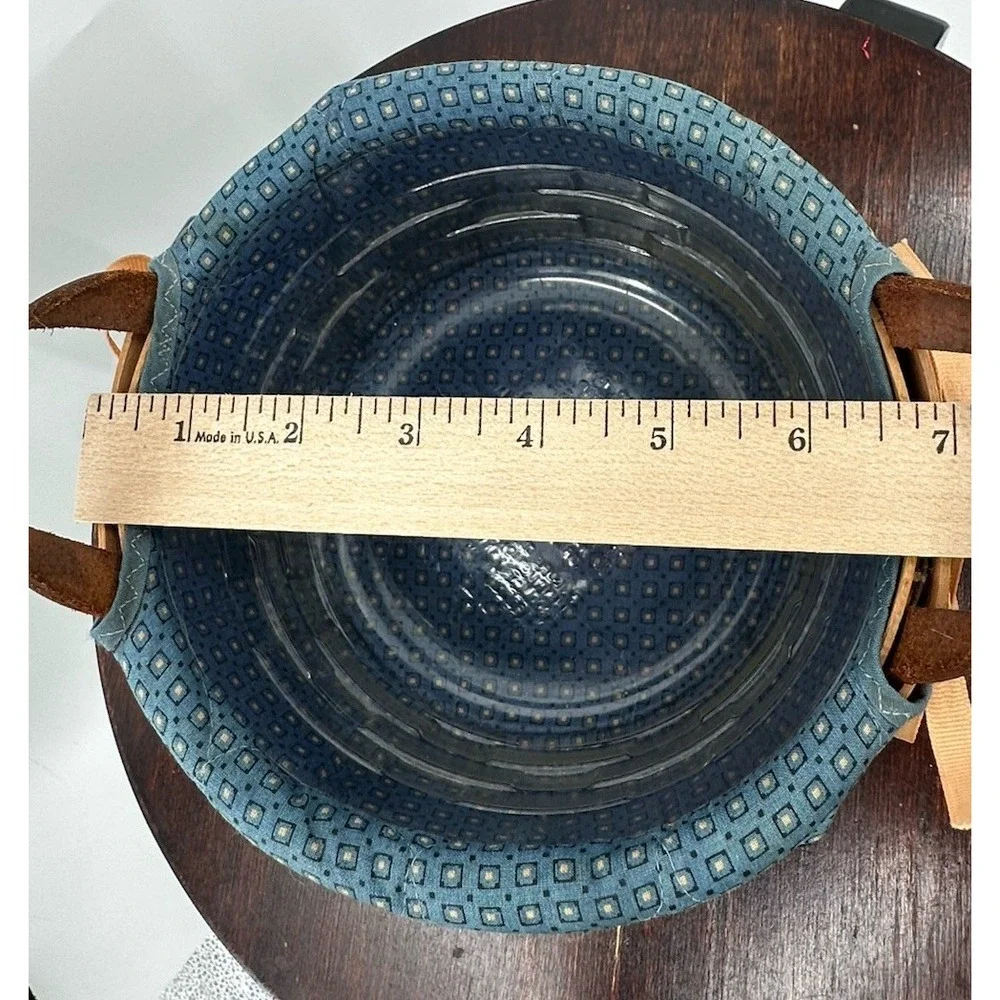 Longaberger Button Basket W/Protector & Classic French Blue Liner 1993